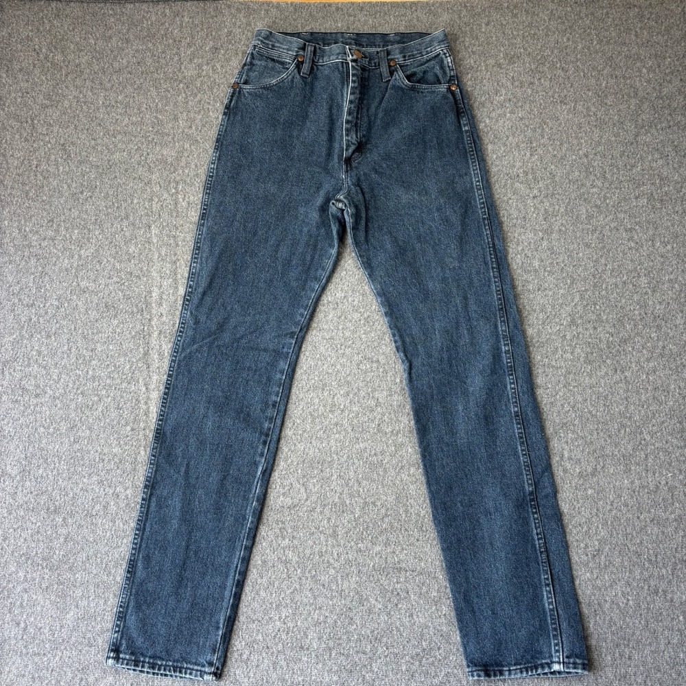 Vintage Wrangler High Waisted Jeans Dark Wash Blue 14MWZDM Size 9x32 Made in USA